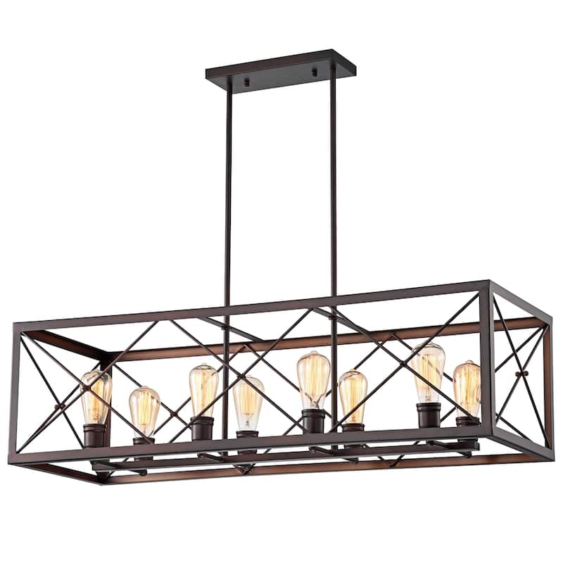 The Gray Barn Hyacinth Hill Antique Bronze 8-light Linear Chandelier