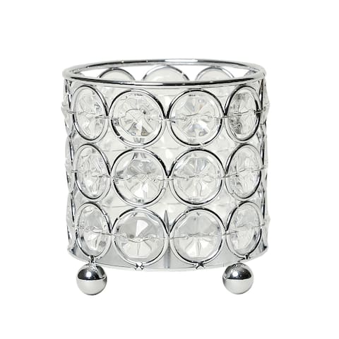 Elegant Designs Elipse Crystal Vase,Candle Holder, Centerpiece, Chrome