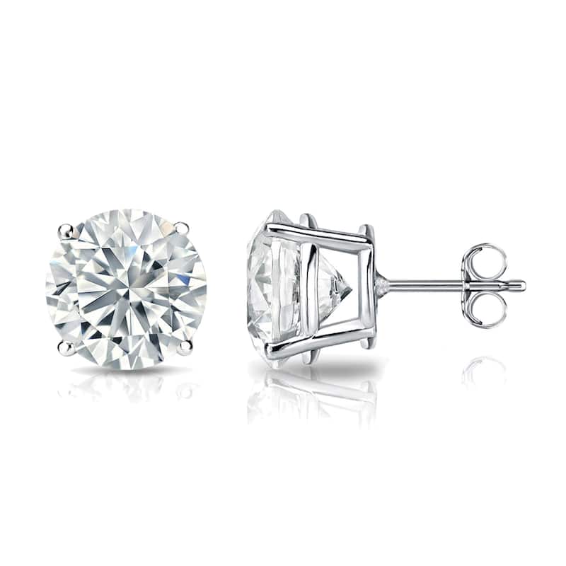 Auriya 2ctw Round Diamond Stud Earrings 14k Gold Certified (G-H, SI2-I1)