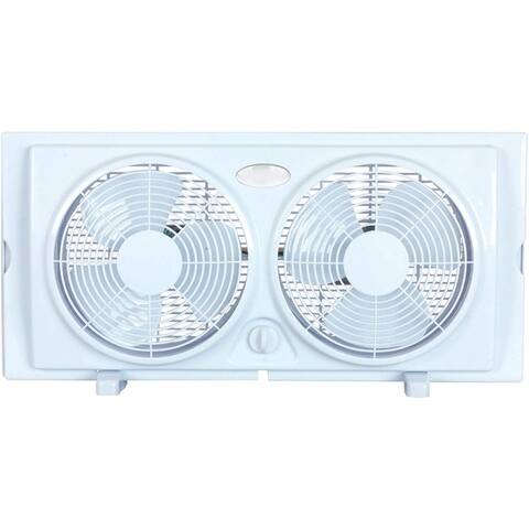 Optimus 7-Inch Twin 2-Speed Window Fan, White F-5280