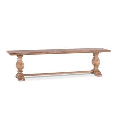 Pengrove 72-Inch Mango Wood Dining Bench in Antique Oak Finish - N/A