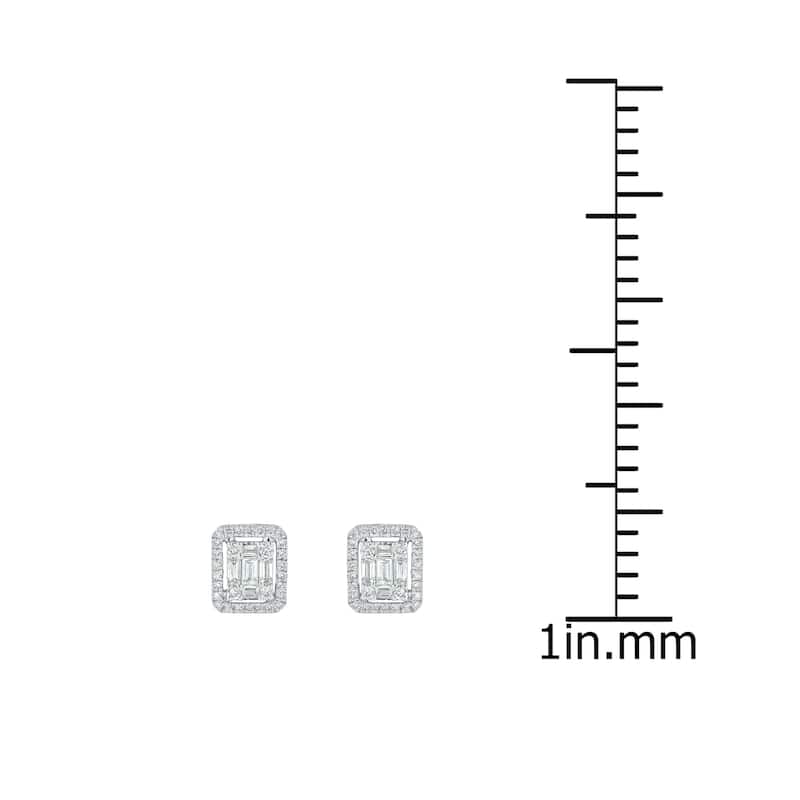 Auriya 1/2ctw Emerald Halo Diamond Stud Earrings 14K Gold (H-I, I1-I2)