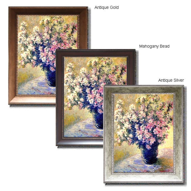 Claude Monet 'Vase of Flowers' Framed Canvas Art