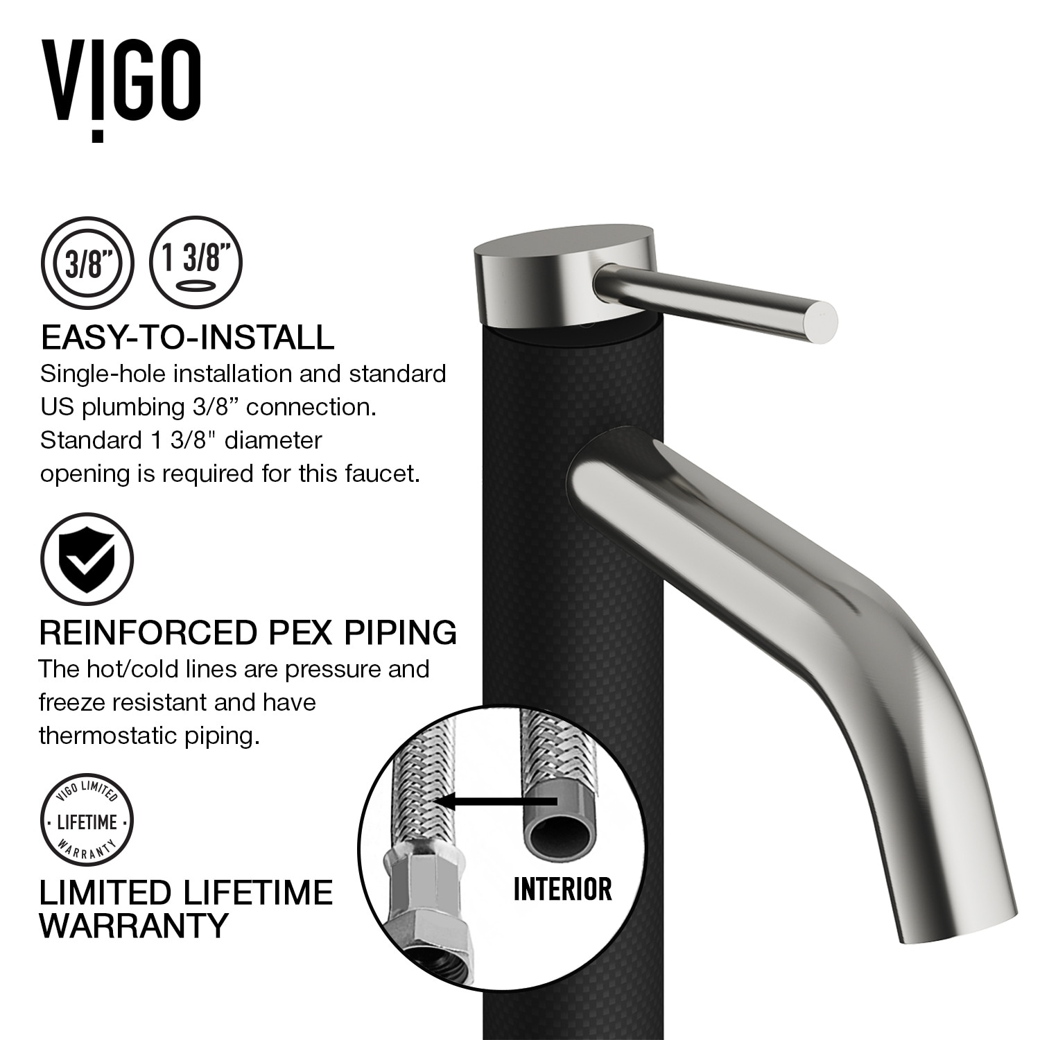 Shop Vigo Madison Single Hole Cfiber Bathroom Faucet In Brushed