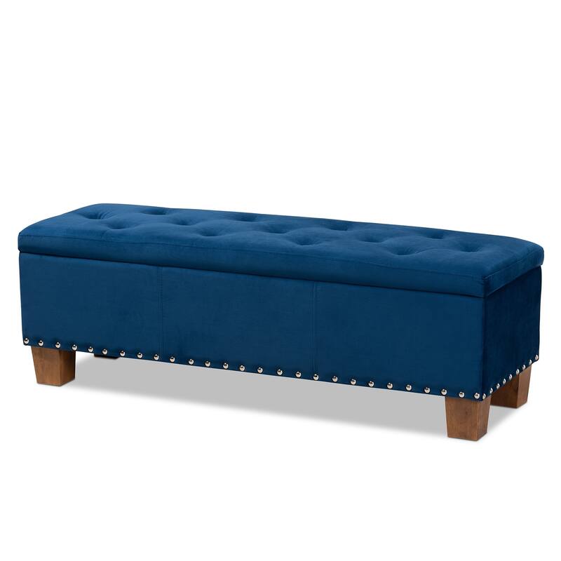 Carson Carrington Bahult Upholstered Button-tufted Storage Ottoman Bench - Navy