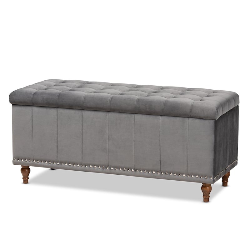 Carson Carrington Bahult Upholstered Storage Ottoman Bench - Grey