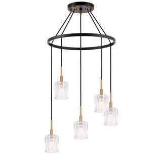 Woodbridge Lighting 18628CBZ Candice 5-light Pendant Chandelier (Frosted) - Chandeliers For Bedrooms by Overstock.com