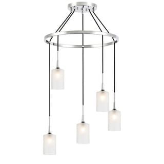 Woodbridge Lighting 20928CHR Chelsea 5-light Pendant Chandelier (Opal Cylinder Glass) - Chandeliers For Bedrooms by Overstock.com