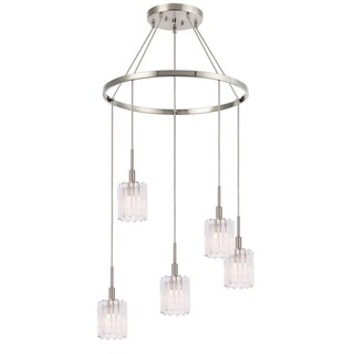 Woodbridge Lighting 18628STN Candice 5-light Pendant Chandelier (Frosted) - Chandeliers For Bedrooms by Overstock.com
