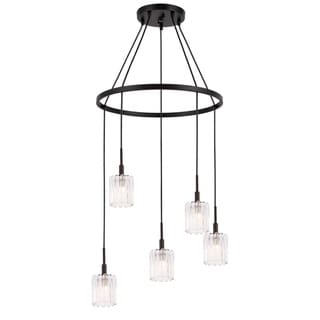 Woodbridge Lighting 18628BRZ Candice 5-light Pendant Chandelier (Frosted) - Chandeliers For Bedrooms by Overstock.com