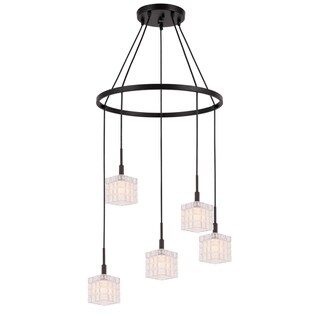 Woodbridge Lighting 18628BRZ Candice 5-light Pendant Chandelier (Seeded) - Chandeliers For Bedrooms by Overstock.com
