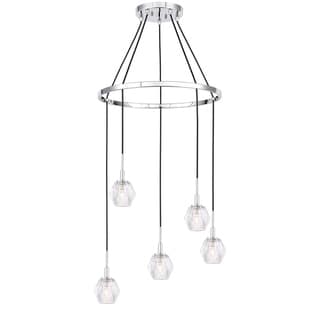 Woodbridge Lighting 18528-C30410 Jewel 5-light Pendant Chandelier (Chrome) - Chandeliers For Bedrooms by Overstock.com
