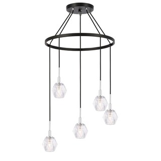 Woodbridge Lighting 18528-C30410 Jewel 5-light Pendant Chandelier (Chrome/Bronze) - Chandeliers For Bedrooms by Overstock.com