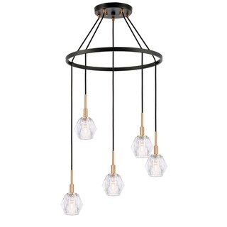 Woodbridge Lighting 18528-C30410 Jewel 5-light Pendant Chandelier (Brass/Bronze) - Chandeliers For Bedrooms by Overstock.com