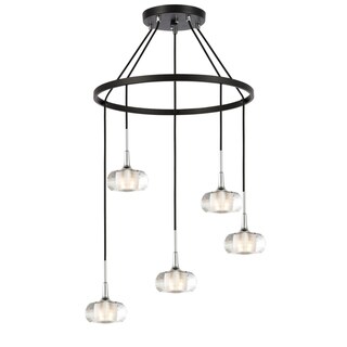 Woodbridge Lighting 20428-C00420 Christina 5-light Pendant Chandelier (Chrome/Bronze) - Chandeliers For Bedrooms by Overstock.com