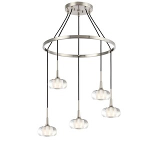 Woodbridge Lighting 20428-C00420 Christina 5-light Pendant Chandelier (Nickel) - Chandeliers For Bedrooms by Overstock.com