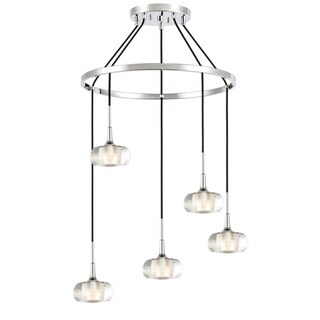 Woodbridge Lighting 20428-C00420 Christina 5-light Pendant Chandelier (Chrome) - Chandeliers For Bedrooms by Overstock.com