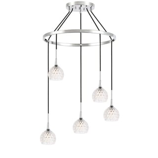 Woodbridge Lighting 20828CHR Bristol 5-light Pendant Chandelier (Clear Crystal Ball) - Chandeliers For Bedrooms by Overstock.com