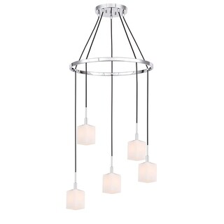 Woodbridge Lighting 18428-C80401 Langston 5-light Pendant Chandelier (Chrome) - Chandeliers For Bedrooms by Overstock.com