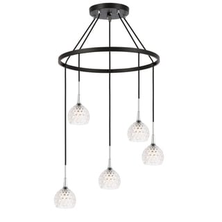 Woodbridge Lighting 20828CHZ Bristol 5-light Pendant Chandelier (Clear Crystal Ball) - Chandeliers For Bedrooms by Overstock.com