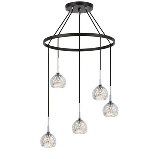 Woodbridge Lighting 20828CHZ Bristol 5-light Pendant Chandelier (Mercury Crystal Ball) - Chandeliers For Bedrooms by Overstock.com