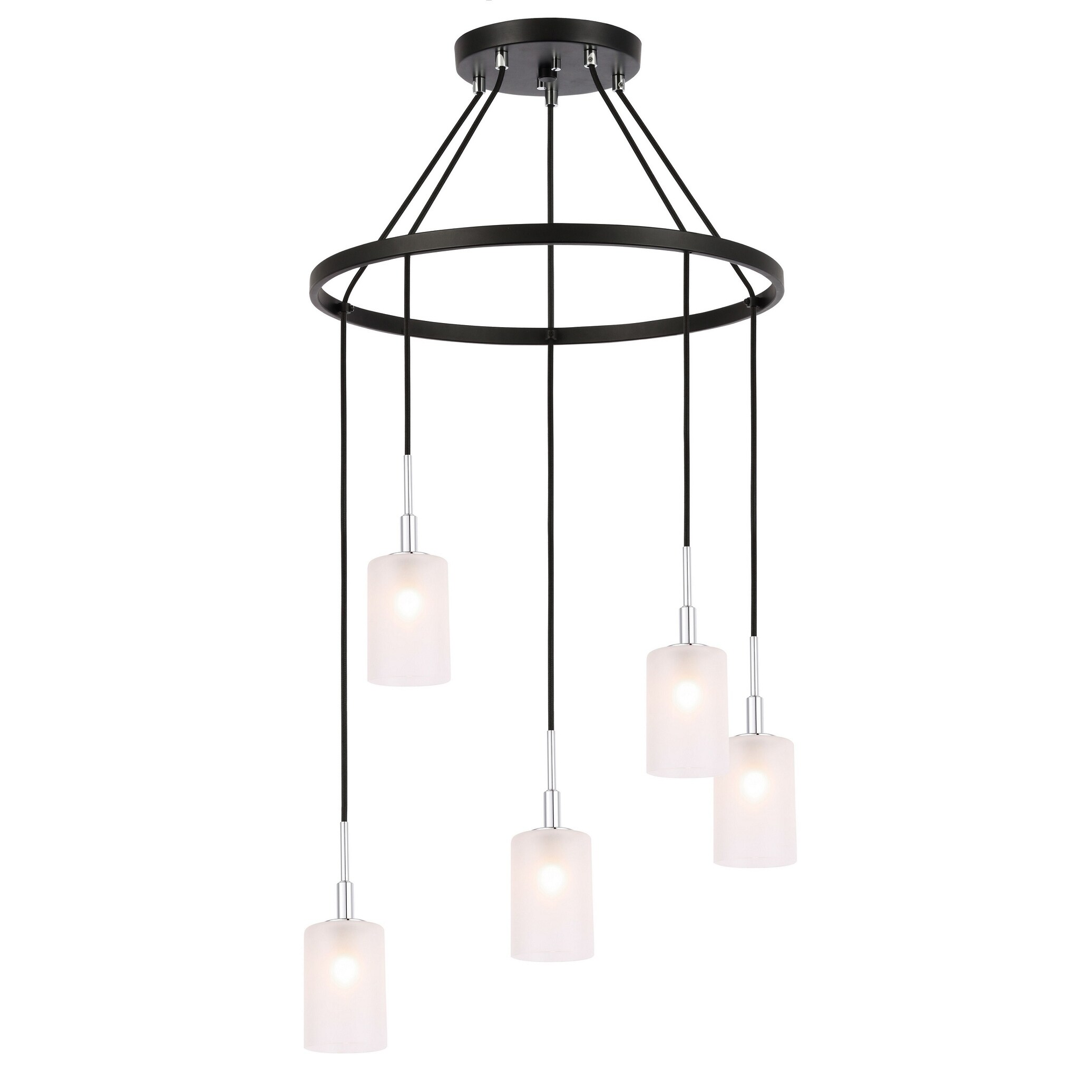 Woodbridge Lighting 21028CHZ Elise 5-light Pendant Chandelier (Clear Crystal Square) - Chandeliers For Bedrooms by Overstock.com