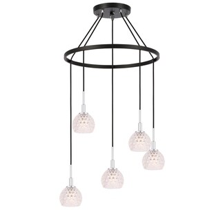 Woodbridge Lighting 21028CHZ Elise 5-light Pendant Chandelier (Clear Crystal Ball) - Chandeliers For Bedrooms by Overstock.com