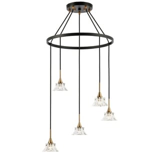 Woodbridge Lighting 20426-C80480 Christina 5-light Pendant Chandelier (Brass/Bronze) - Chandeliers For Bedrooms by Overstock.com