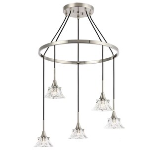 Woodbridge Lighting 20426-C80480 Christina 5-light Pendant Chandelier (Nickel) - Chandeliers For Bedrooms by Overstock.com