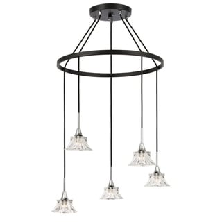 Woodbridge Lighting 20426-C80480 Christina 5-light Pendant Chandelier (Chrome/Bronze) - Chandeliers For Bedrooms by Overstock.com