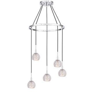 Woodbridge Lighting 21028CHR Elise 5-light Pendant Chandelier (Mercury Crystal Ball) - Chandeliers For Bedrooms by Overstock.com