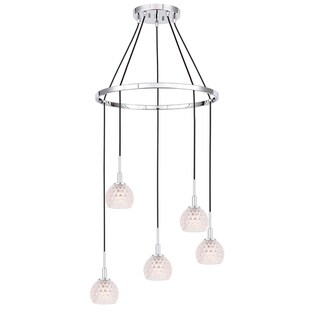 Woodbridge Lighting 21028CHR Elise 5-light Pendant Chandelier (Clear Crystal Ball) - Chandeliers For Bedrooms by Overstock.com