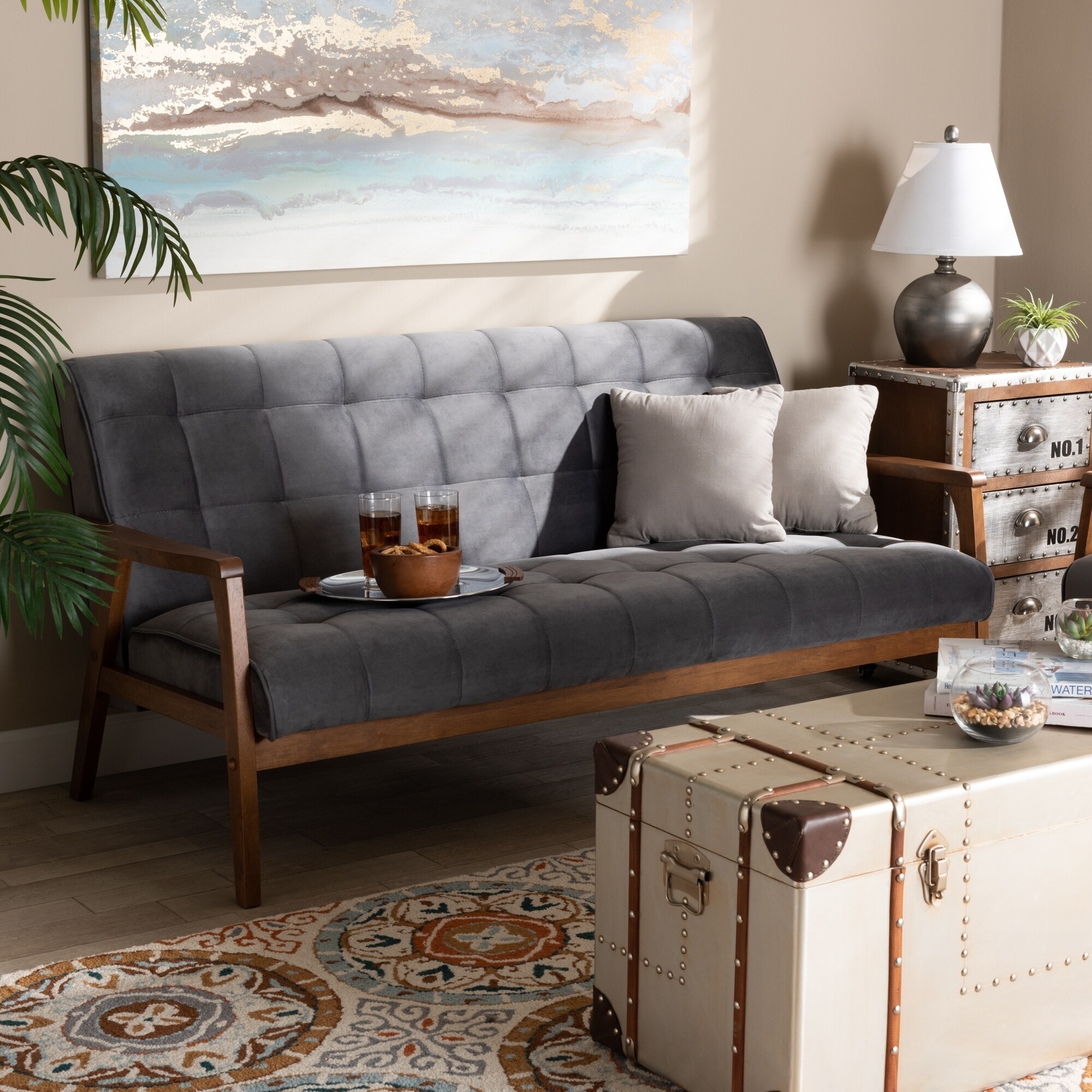 Carson Carrington Badarna Mid-century Modern Upholstered Sofa - Bed Bath u0026  Beyond - 29505966