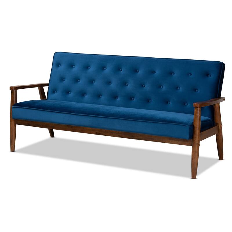 Carson Carrington Badarna Modern Upholstered 3-seater Sofa - Blue