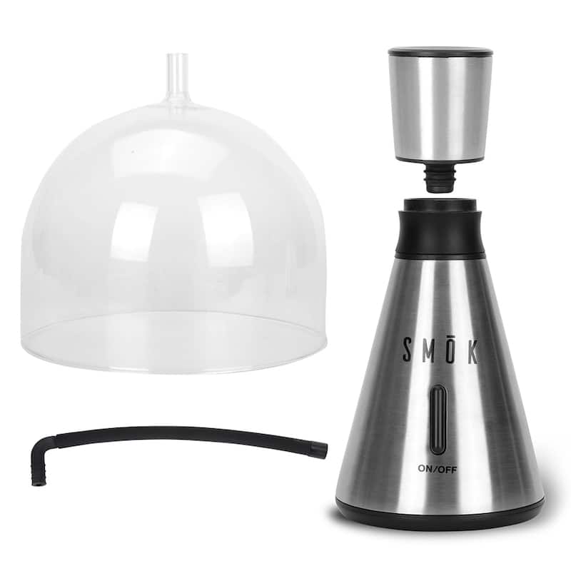 Modern Home SMOK Food and Drink Smoke Infuser w/Glass Dome Enclosure, Hickory/Applewood Smoking Chips Infusion Tool