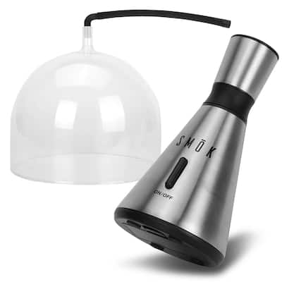 Modern Home SMOK Food and Drink Smoke Infuser w/Glass Dome Enclosure, Hickory/Applewood Smoking Chips Infusion Tool