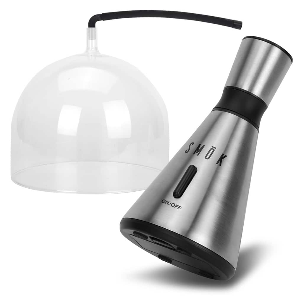 Modern Home SMOK Food and Drink Smoke Infuser w/Glass Dome Enclosure, Hickory/Applewood Smoking Chips Infusion Tool