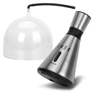 Modern Home SMOK Food and Drink Smoke Infuser w/Glass Dome Enclosure, Hickory/Applewood Smoking Chips Infusion Tool