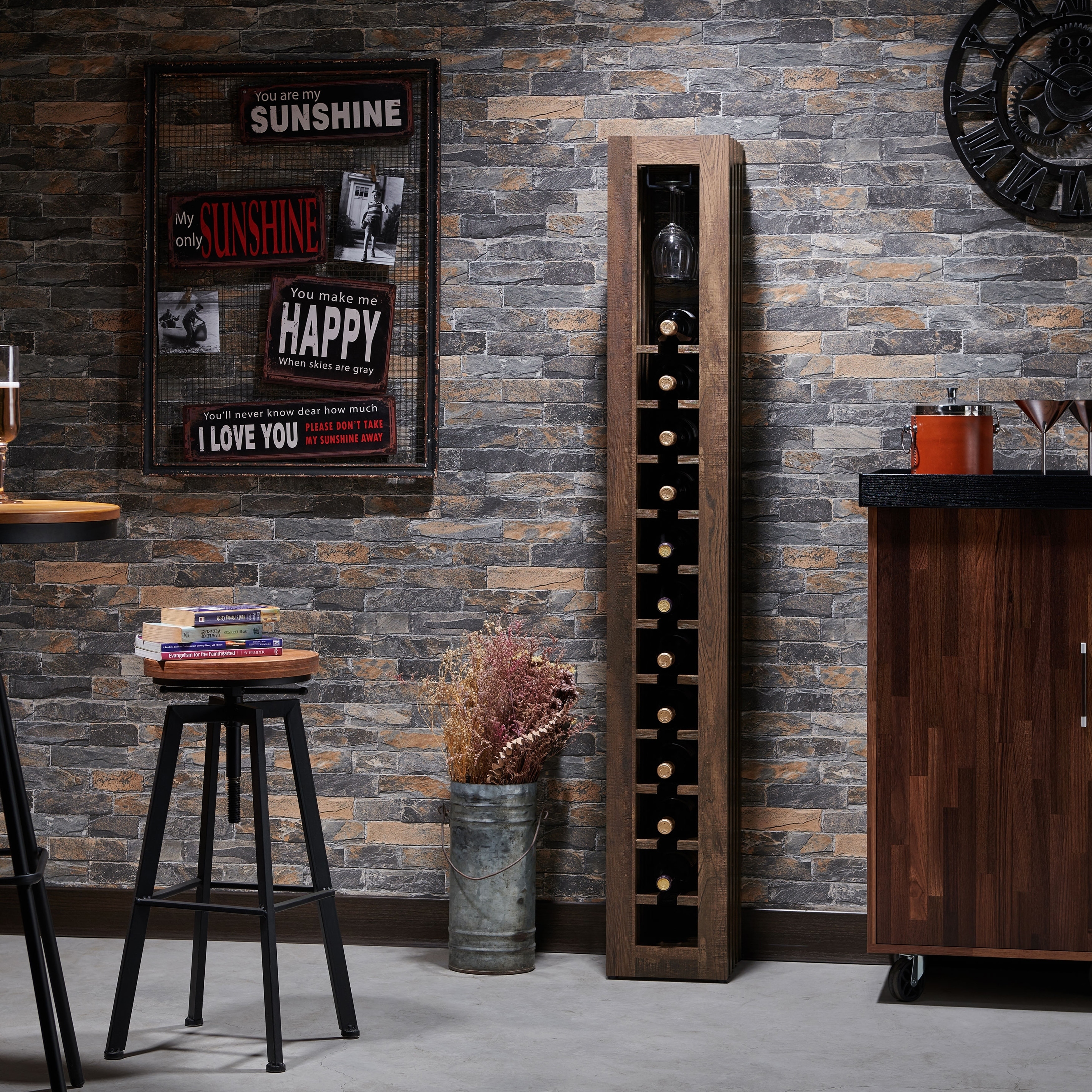 Shop Furniture Of America Gese Modern Metal 11 Slots Standing Wine
