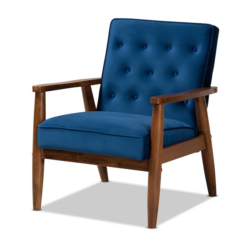 Carson Carrington Badeboda Mid-century Modern Upholstered Lounge Chair - Blue