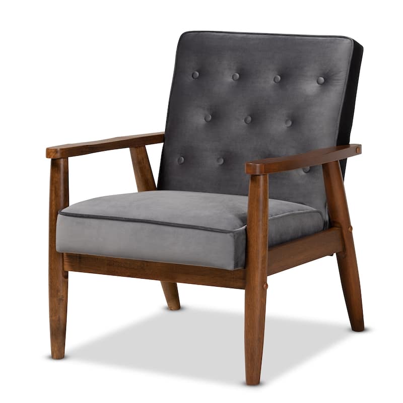 Carson Carrington Badeboda Mid-century Modern Upholstered Lounge Chair - Grey
