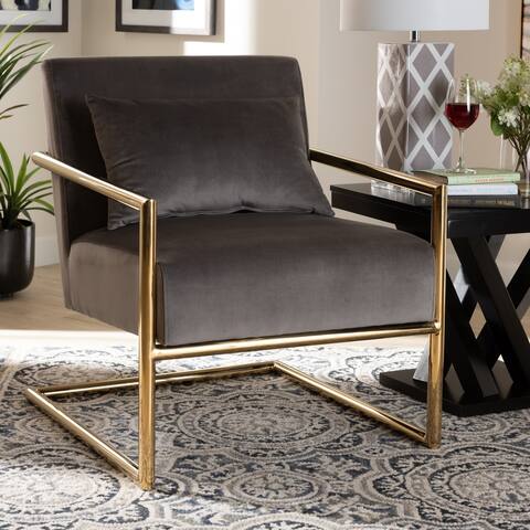 Silver Orchid Ayres Glam and Luxe Upholstered Lounge Chair