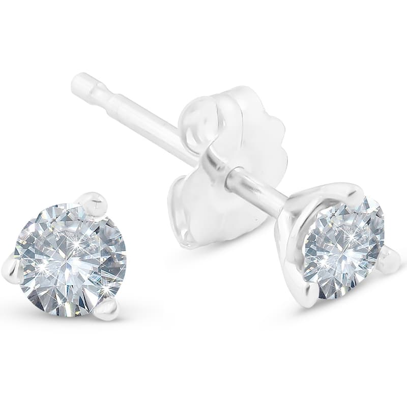 14k White, Yellow Gold, or Platinum 1/4 Ct TDW Diamond Studs Lab Grown Eco Friendly