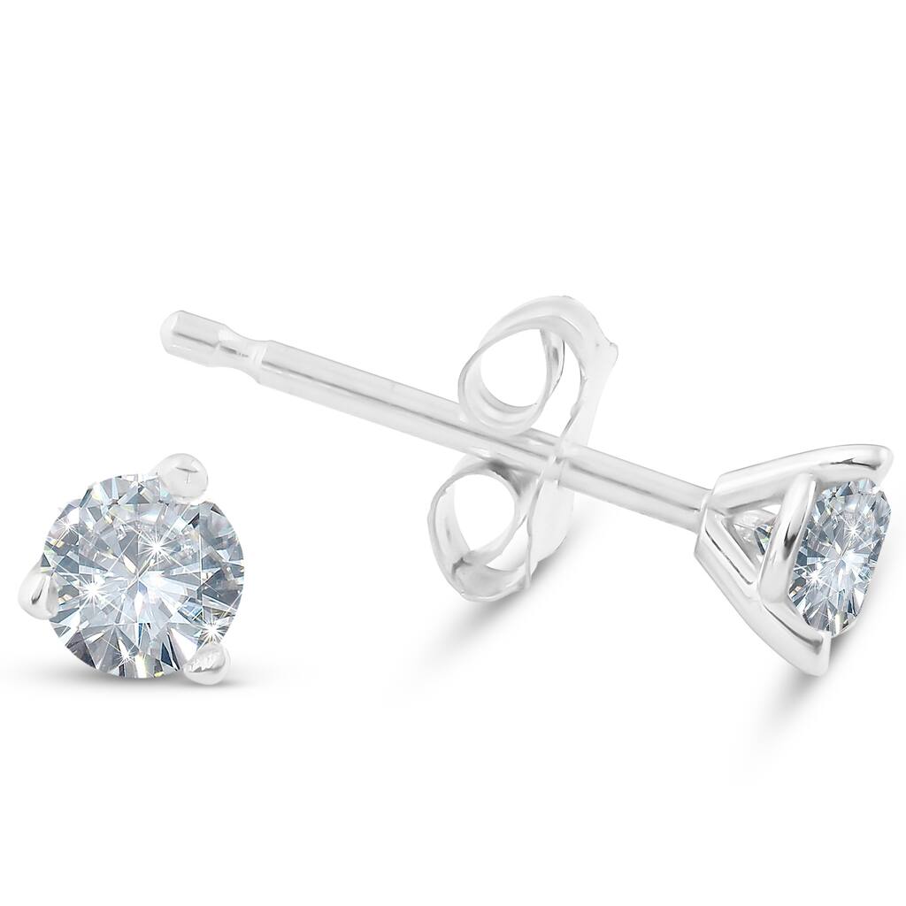 14k White, Yellow Gold, or Platinum 1/4 Ct TDW Diamond Studs Lab Grown Eco Friendly