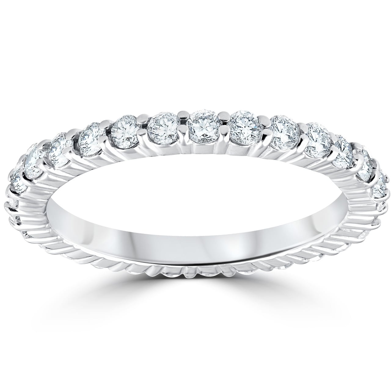 Bliss Diamond 14k White Gold 1 Ct TDW Diamond Eternity Ring Womens Stackable Wedding Engagement Band