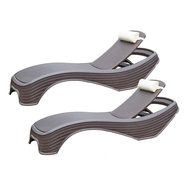Outdoor Adjustable Chaise Lounges Set of 2 Lounges by Moda Furnishings - N/A