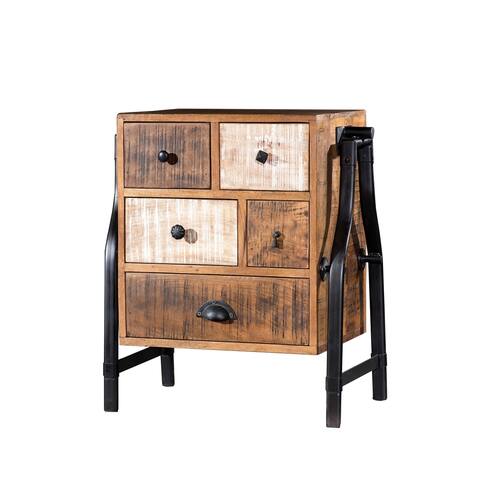 Industrial Mosaic 5 Drawer Side Table