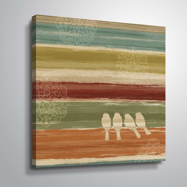 "Mumbai Rainbow Birds III" Gallery Wrapped Canvas