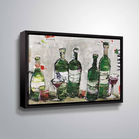 "Win Win Green Grey" Gallery Wrapped Floater-framed Canvas