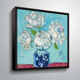 "Vase of Peonies" Gallery Wrapped Floater-framed Canvas